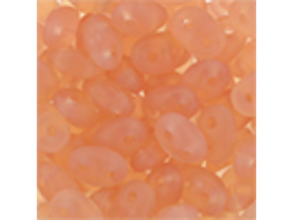 Matubo SuperDuo 2 x 5mm Matte Milky Pink 2-Hole Seed Bead 2.5-Inch Tube