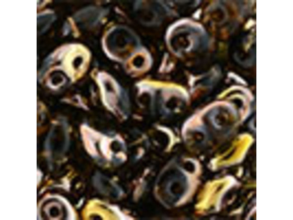 Matubo SuperDuo 2 x 5mm Apollo - Smoky Topaz 2-Hole Seed Bead 2.5-Inch Tube