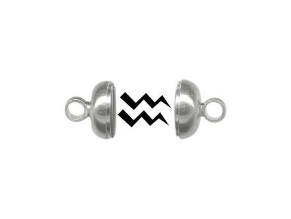 39-421-1 MAG-LOK White Brass Magnetic Jewelry Clasp, Round, Hidden Knot,  6.5mm - Rings & Things
