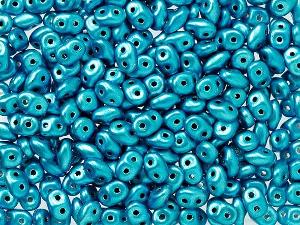 Matubo SuperDuo 2 x 5mm Metalust Turquoise 2-Hole Seed Bead 2.5-Inch Tube