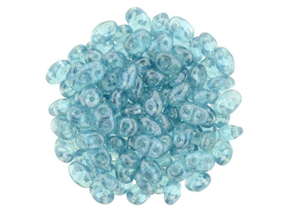 Matubo SuperDuo 2 x 5mm Luster - Aquamarine 2-Hole Seed Bead 2.5-Inch Tube