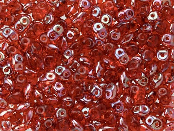 Ravishing red color combines with ethereal metallic tones in these Matubo SuperDuo beads. Create intricate jewelry designs with Czech glass seed beads! Featuring a unique shape and two stringing holes, these seed beads add a special touch of creativity to your designs. They have tapered edges and nest up nicely when strung, making them ideal for floral and woven designs. Add a special touch to your jewelry with Czech glass seed beads!  