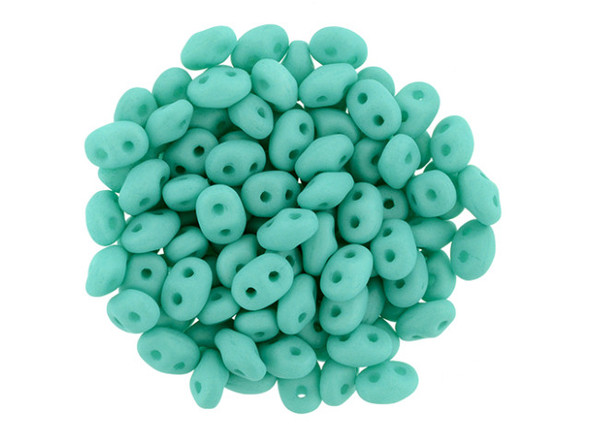 Matubo SuperDuo 2 x 5mm Saturated Teal 2-Hole Seed Bead 2.5-Inch Tube