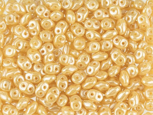 Matubo SuperDuo 2 x 5mm Opaque Beige Luster 2-Hole Seed Bead 2.5-Inch Tube