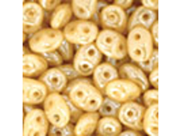 Matubo SuperDuo 2 x 5mm Opaque Beige Luster 2-Hole Seed Bead 2.5-Inch Tube