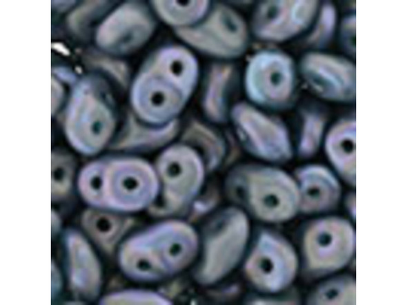 Matubo SuperDuo 2 x 5mm Opaque Turquoise Matte Nebula 2-Hole Seed Bead 2.5-Inch Tube