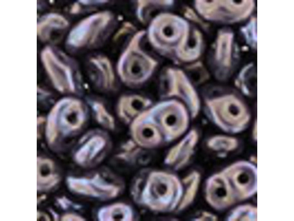 Regal purple tones shine majestically in these Matubo SuperDuo beads. Create intricate jewelry designs with Czech glass seed beads! Featuring a unique shape and two stringing holes, these seed beads add a special touch of creativity to your designs. They have tapered edges and nest up nicely when strung, making them ideal for floral and woven designs. Add a special touch to your jewelry with Czech glass seed beads!  