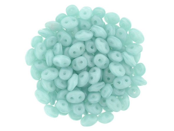 Matubo SuperDuo 2 x 5mm Milky Seafoam 2-Hole Seed Bead 2.5-Inch Tube