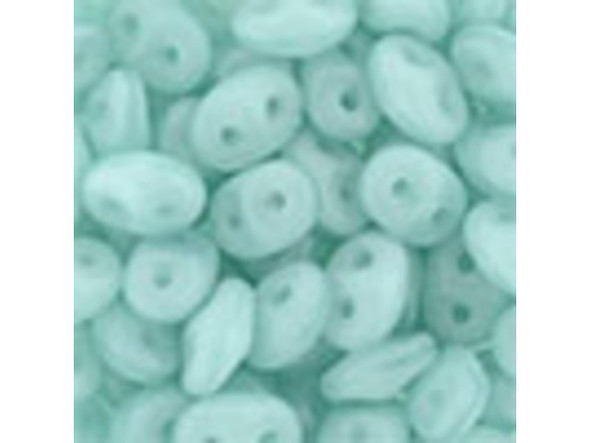 Matubo SuperDuo 2 x 5mm Milky Seafoam 2-Hole Seed Bead 2.5-Inch Tube