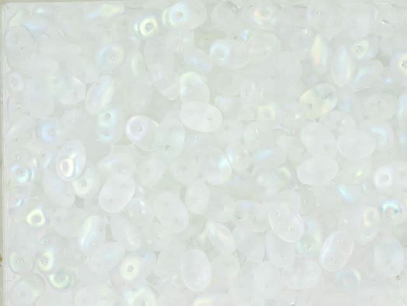 Matubo SuperDuo 2 x 5mm Crystal AB Matte 2-Hole Seed Bead 2.5-Inch Tube