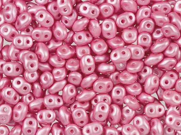 Matubo SuperDuo 2 x 5mm Flamingo Pearl Coat 2-Hole Seed Bead 2.5-Inch Tube