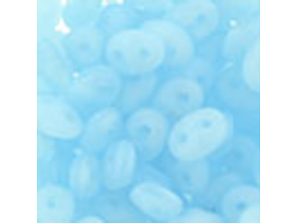 Matubo SuperDuo 2 x 5mm Matte Milky Aquamarine 2-Hole Seed Bead 2.5-Inch Tube