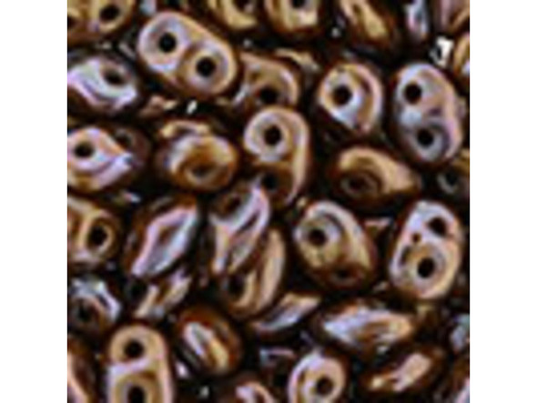 Matubo SuperDuo 2 x 5mm Opaque Umber Nebula 2-Hole Seed Bead 2.5-Inch Tube