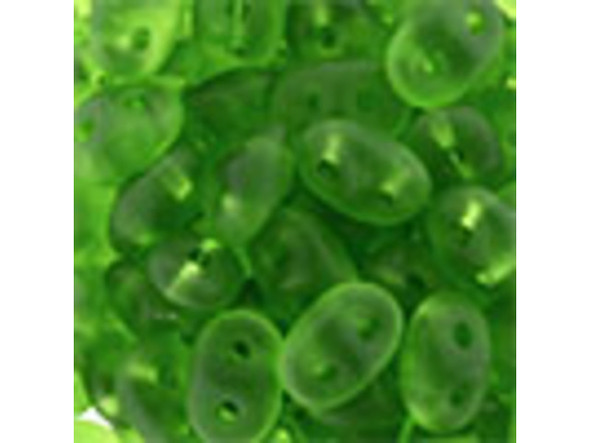 Matubo SuperDuo 2 x 5mm Matte Chrysolite 2-Hole Seed Bead 2.5-Inch Tube