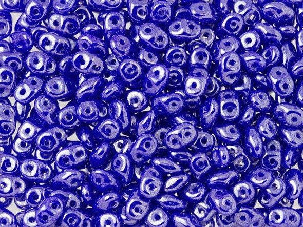 Matubo SuperDuo 2 x 5mm Opaque Blue Luster 2-Hole Seed Bead 2.5-Inch Tube