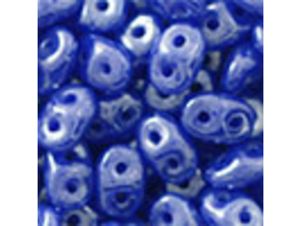 Matubo SuperDuo 2 x 5mm Opaque Blue Luster 2-Hole Seed Bead 2.5-Inch Tube
