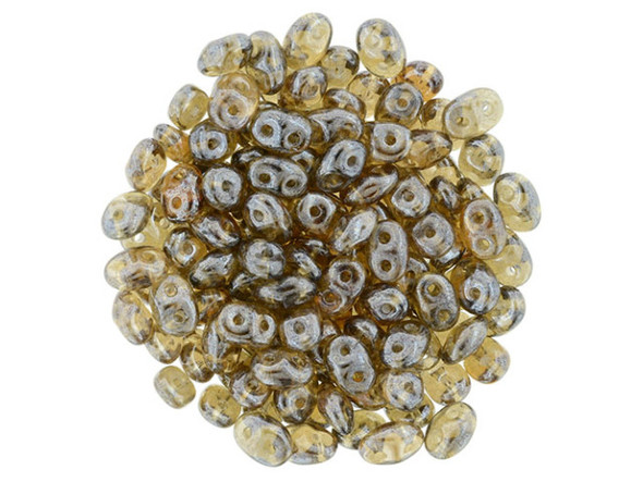 Matubo SuperDuo 2 x 5mm Luster - Smoky Topaz 2-Hole Seed Bead 2.5-Inch Tube