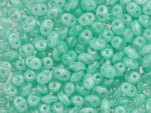 Matubo SuperDuo 2 x 5mm Milky Peridot 2-Hole Seed Bead 2.5-Inch Tube