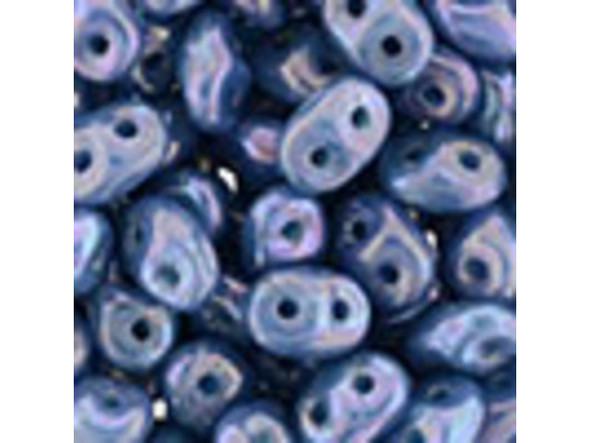 Matubo SuperDuo 2 x 5mm Opaque Blue Turquoise Nebula 2-Hole Seed Bead 2.5-Inch Tube