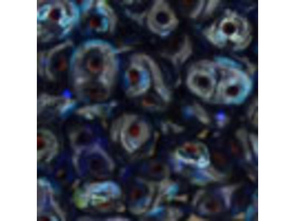 Matubo SuperDuo 2x5mm 2-Hole Cobalt Blue Picasso Seed Bead 2.5-Inch Tube