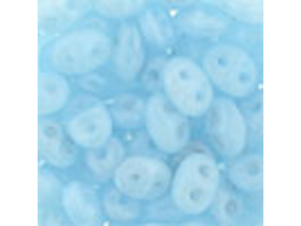Matubo SuperDuo 2 x 5mm Milky Aquamarine 2-Hole Seed Bead 2.5-Inch Tube