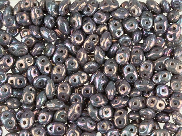 Matubo SuperDuo 2 x 5mm Ashen Gray Nebula 2-Hole Seed Bead 2.5-Inch Tube