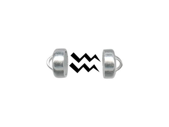 MAG-LOK Sterling Silver Magnetic Jewelry Clasp, Superior Quality, Button, 6mm (each)