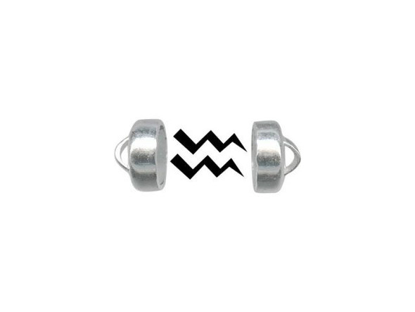 MAG-LOK Sterling Silver Magnetic Jewelry Clasp, Superior Quality, Button, 6mm (Each)