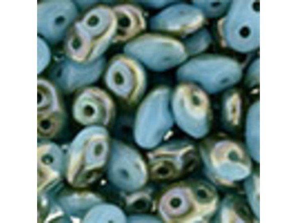 Matubo SuperDuo 2 x 5mm Blue Turquoise Celsian 2-Hole Seed Bead 2.5-Inch Tube