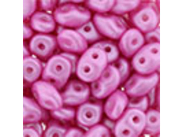 Matubo SuperDuo 2 x 5mm Hot Pink Pearl Shine 2-Hole Seed Bead 2.5-Inch Tube