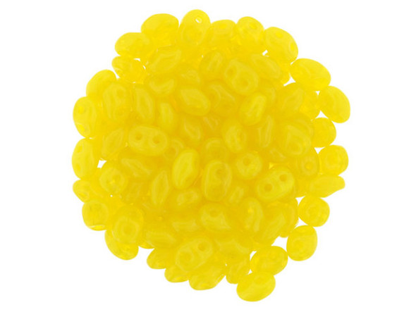 Matubo SuperDuo 2 x 5mm Milky Yellow 2-Hole Seed Bead 2.5-Inch Tube