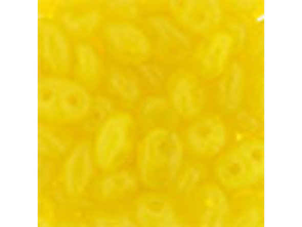 Matubo SuperDuo 2 x 5mm Milky Yellow 2-Hole Seed Bead 2.5-Inch Tube