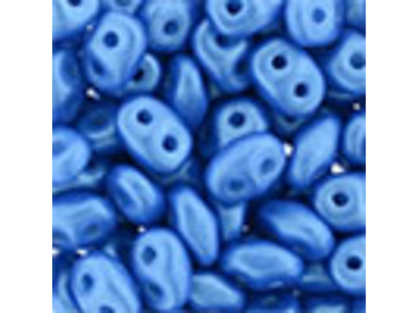 Matubo SuperDuo 2 x 5mm Blue Pearl Shine 2-Hole Seed Bead 2.5-Inch Tube