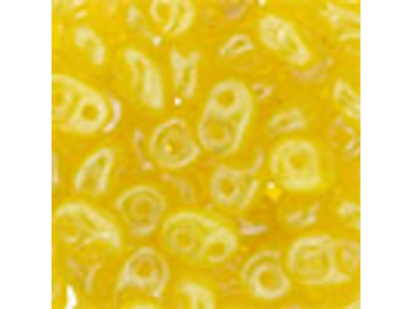 Matubo SuperDuo 2 x 5mm Milky Yellow Luster 2-Hole Seed Bead 2.5-Inch Tube