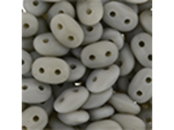 Matubo SuperDuo 2 x 5mm Matte - Ashen Gray 2-Hole Seed Bead 2.5-Inch Tube