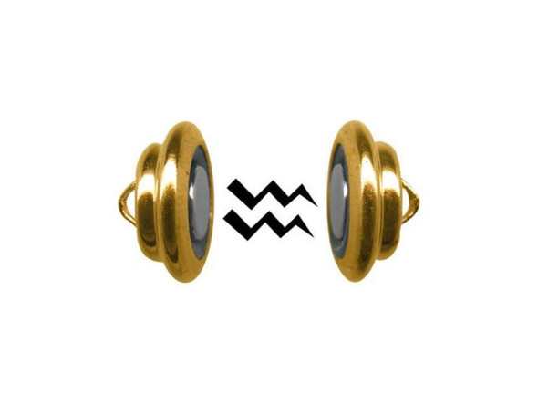 MAG-LOK Gold Plated Jewelry Clasp, Magnet, Super Strong, 11mm (Each)