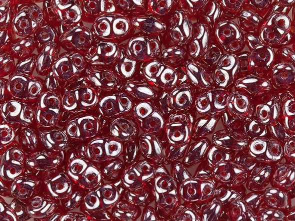 Matubo SuperDuo 2x5mm 2-Hole Ruby Luster Seed Bead 2.5-Inch Tube