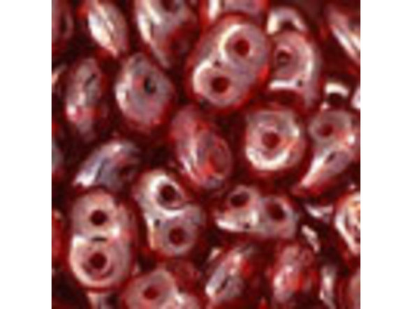 Matubo SuperDuo 2x5mm 2-Hole Ruby Luster Seed Bead 2.5-Inch Tube