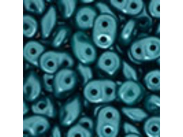 Matubo SuperDuo 2 x 5mm Steel Blue Pearl Coat 2-Hole Seed Bead 2.5-Inch Tube