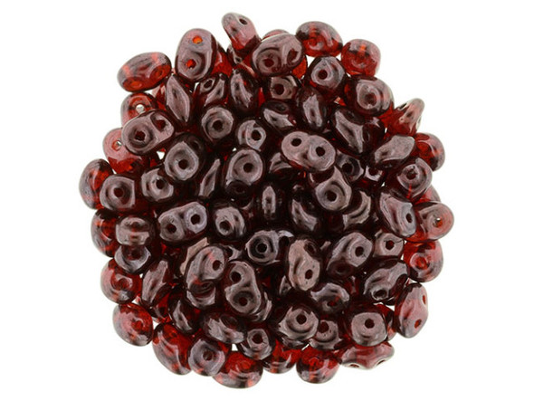 Matubo SuperDuo 2 x 5mm Siam Ruby - Vega 2-Hole Seed Bead 2.5-Inch Tube