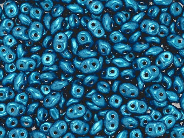 Matubo SuperDuo 2 x 5mm ColorTrends Saturated Metallic Nebulas Blue 2-Hole Seed Bead 2.5-Inch Tube