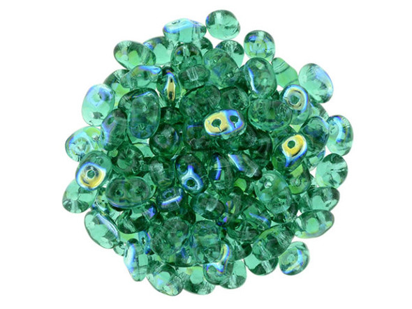 Matubo SuperDuo 2 x 5mm Emerald AB 2-Hole Seed Bead 2.5-Inch Tube