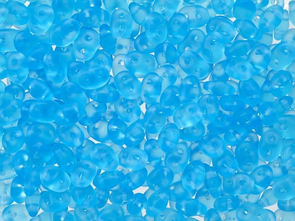 Matubo SuperDuo 2 x 5mm Matte Aquamarine 2-Hole Seed Bead 2.5-Inch Tube