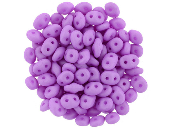 Matubo SuperDuo 2 x 5mm Saturated Neon Violet 2-Hole Seed Bead 2.5-Inch Tube