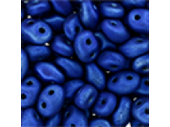 Matubo SuperDuo 2 x 5mm Metalust Matte Crown Blue 2-Hole Seed Bead 2.5-Inch Tube