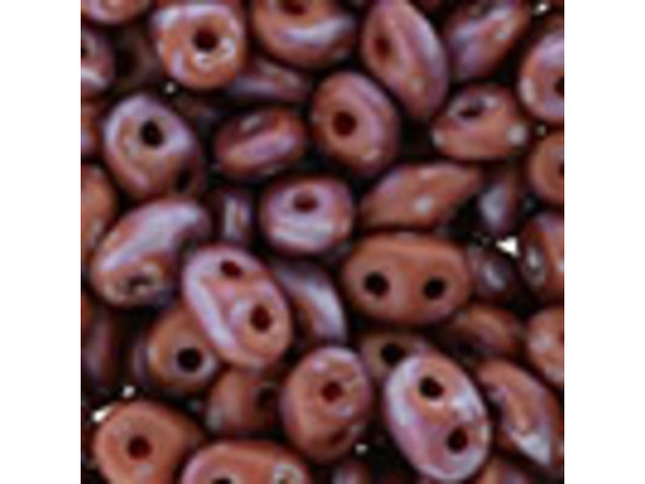 Matubo SuperDuo 2 x 5mm Opaque Red Matte Nebula 2-Hole Seed Bead 2.5-Inch Tube