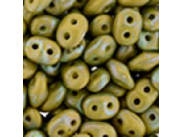 Matubo SuperDuo 2 x 5mm Opaque Yellow Matte Nebula 2-Hole Seed Bead 2.5-Inch Tube