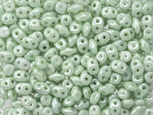 Matubo SuperDuo 2 x 5mm Opaque Prairie Green Luster 2-Hole Seed Bead 2.5-Inch Tube