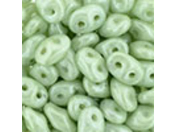 Matubo SuperDuo 2 x 5mm Opaque Prairie Green Luster 2-Hole Seed Bead 2.5-Inch Tube