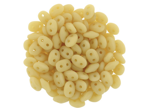 Matubo SuperDuo 2 x 5mm Matte - Opaque Beige 2-Hole Seed Bead 2.5-Inch Tube